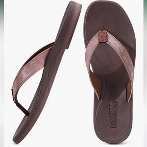 Oncai 7 Square Toe Brown Sandals for Women